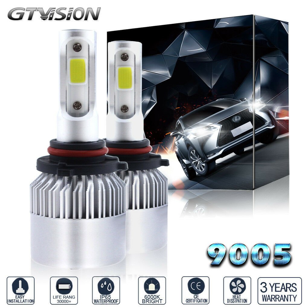 2X COB LED Headlight Kit 9005 HB3 1400W 210000LM 6000K HID White High Beam Bulbs