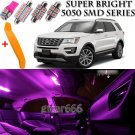 14 x Ultra PINK Interior LED Lights Kit + TOOL For 2011 - 2017 Ford Explorer