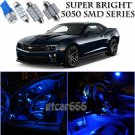 For Chevy Camaro 2010-2015 Blue LED Interior Light Kit + License Plate Light 6Pc