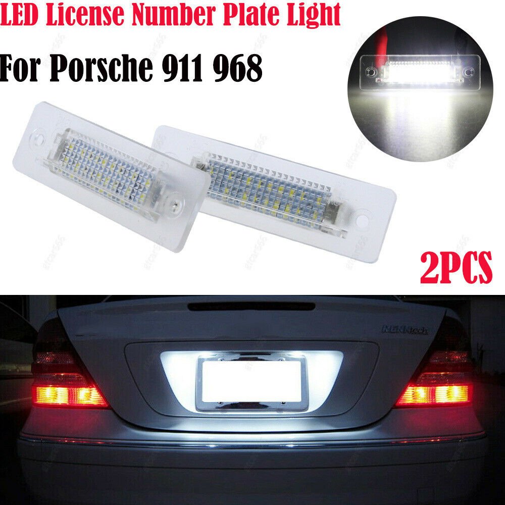 2Pcs No Error LED Licence Number Plate Light For Porsche 911 Carrera 993 996 968