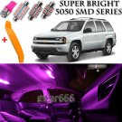 12 x Ultra PINK Interior LED Lights Kit + TOOL For 2002 - 2009 Chevy Trailblazer