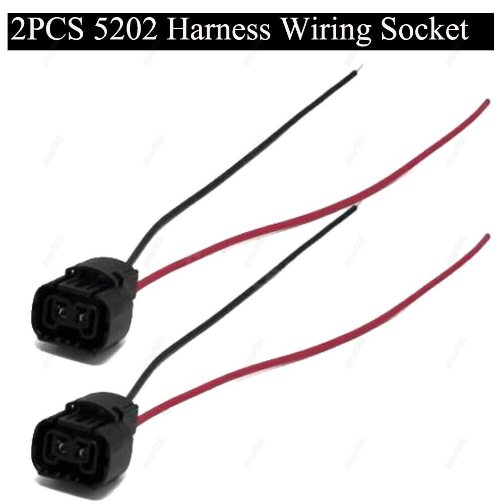 2Pcs Decoder Wire Harness For 5202 H16 2504 PS24W Bulbs Female Connector Lights