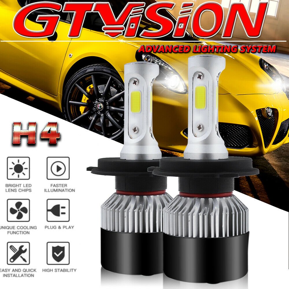 H4 9003 LED Bulb HID White Hi-Lo Beam Headlight 6000K White High Power COB Chips