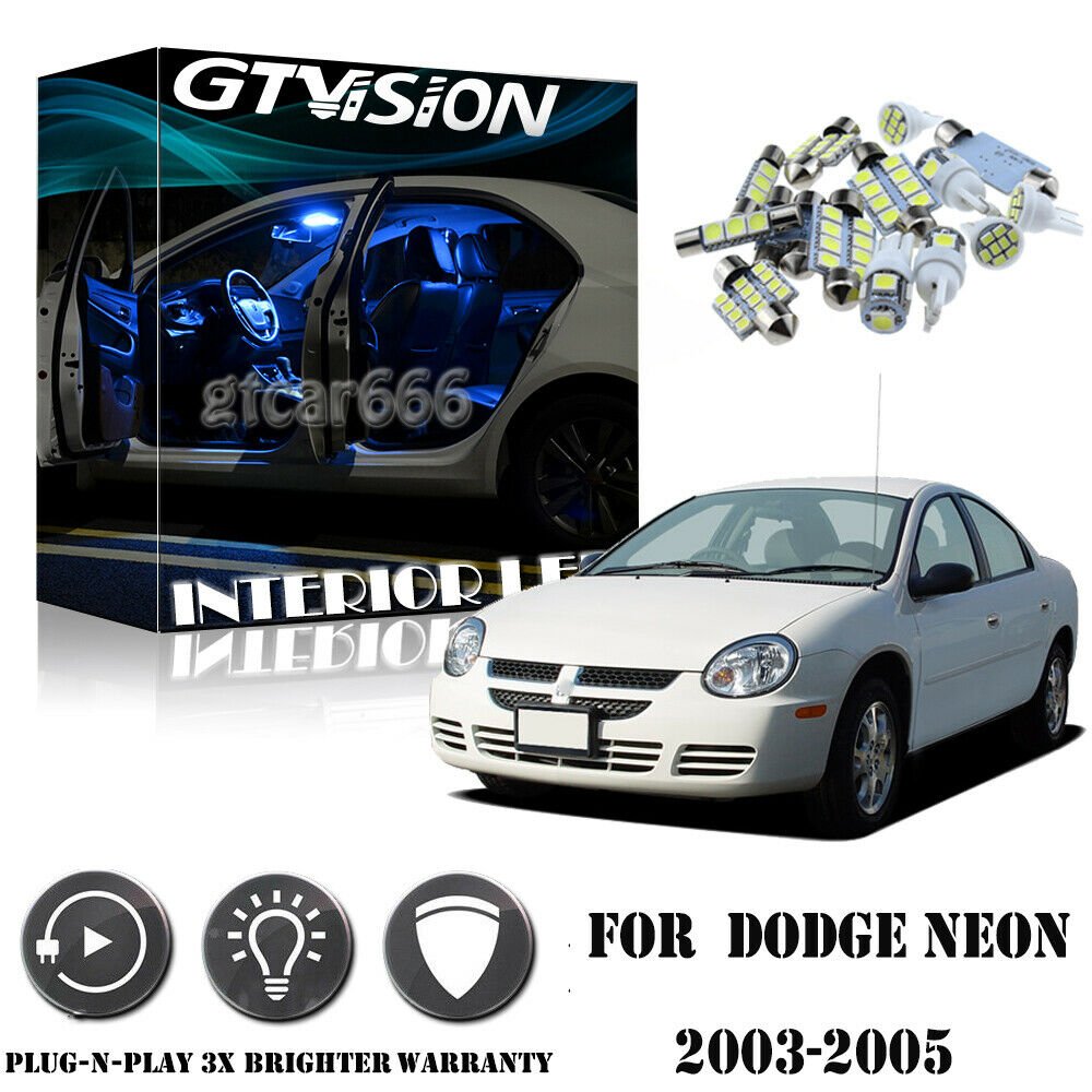 7Pcs Blue LED Interior Lights Package Kit For Dodge Neon SRT4 Premium 2003-2005
