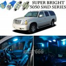 13X Ice Blue LED Interior Light Bulb Package Kit For Cadillac Escalade 2002-2006