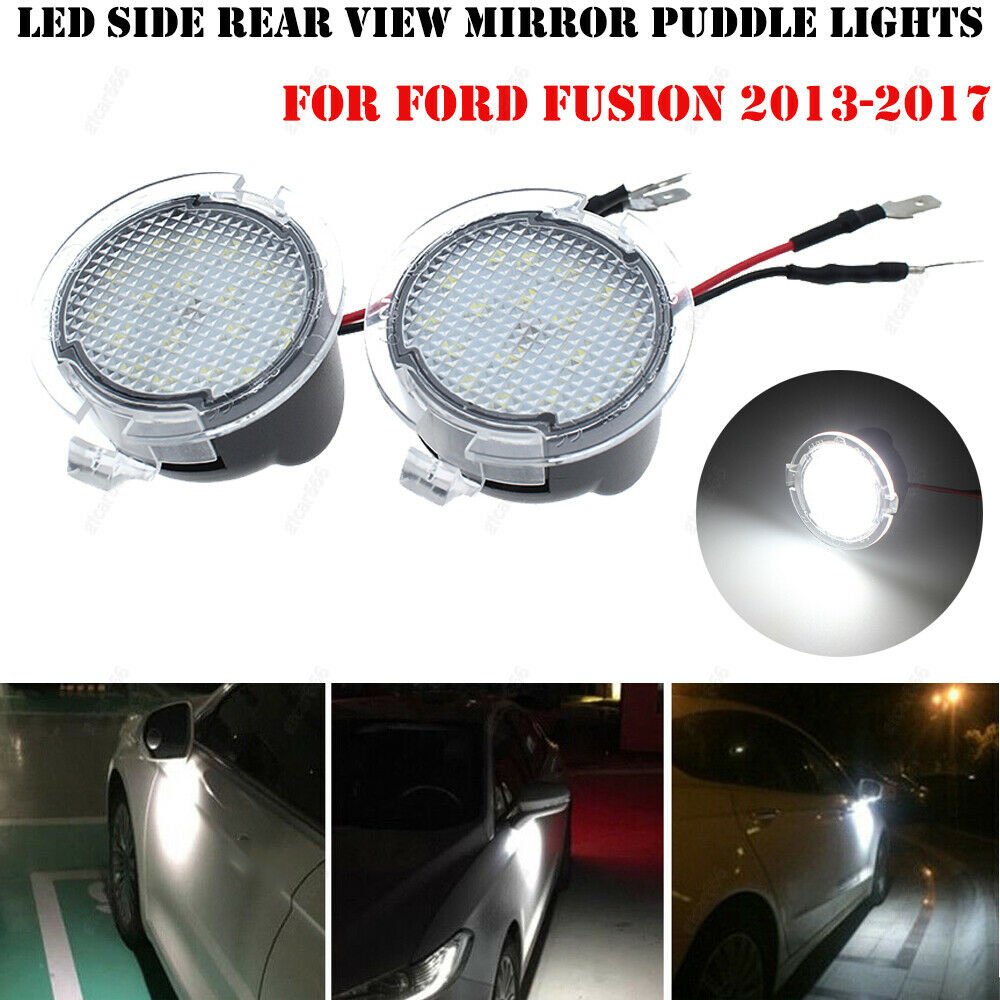 2Pcs No Error LED Side Rearview Mirror Puddle Light Fit Ford Fusion 13-17 Escape