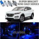 For Hyundai Tucson 2014-2017 Blue LED Interior + License Plate Light Kit 10PCS
