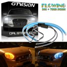 60CM Flexible Car Soft LED Strip Light DRL Daytime Running Lamp ICE BLUE Amber