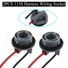 2Pcs 1156 7506 P21W Decoder Wire Harness Socket Turn Signal LED Bulbs Extension