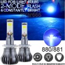 881 889 LED Fog Light Bulbs Conversion Kit Super Bright Ultra Blue w/ Flash Mode