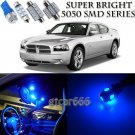 15 x Super Blue LED Interior Light Package Kit For Dodge Charger 2006 - 2010
