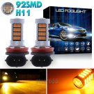 2x 92-4014-SMD Amber Yellow H11 H8 H9 LED Projector Fog Light Driving Lamp Bulbs