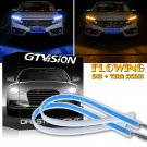 Super Slim 30cm LED Switchback Headlight Sequential DRL Strip Light Blue Yellow