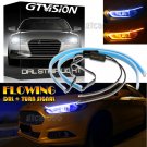 45cm LED New Slim Headlight DRL Strip Light Sequential Flow Signal Blue Yellow