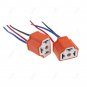 2Pcs H4 LED Headlight Bulb Wire Harness Extension Light Female Socket Connector