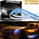 2x60cm Flexible Blue DRL LED Strip Light Daytime Running Sequential Turn Signal