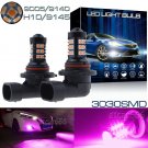 2x 30SMD H10 9045 9145 Bright Pink Purple LED Fog Daytime Running Light Bulbs