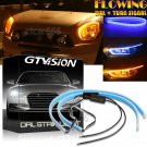 2x45CM LED Switchback Blue DRL Strip Light Sequential Flowing Amber Turn Signal