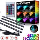 48 LED RGB Atmosphere Interior Footwell Strip Light Decor Lamp KIT USB Port 12V