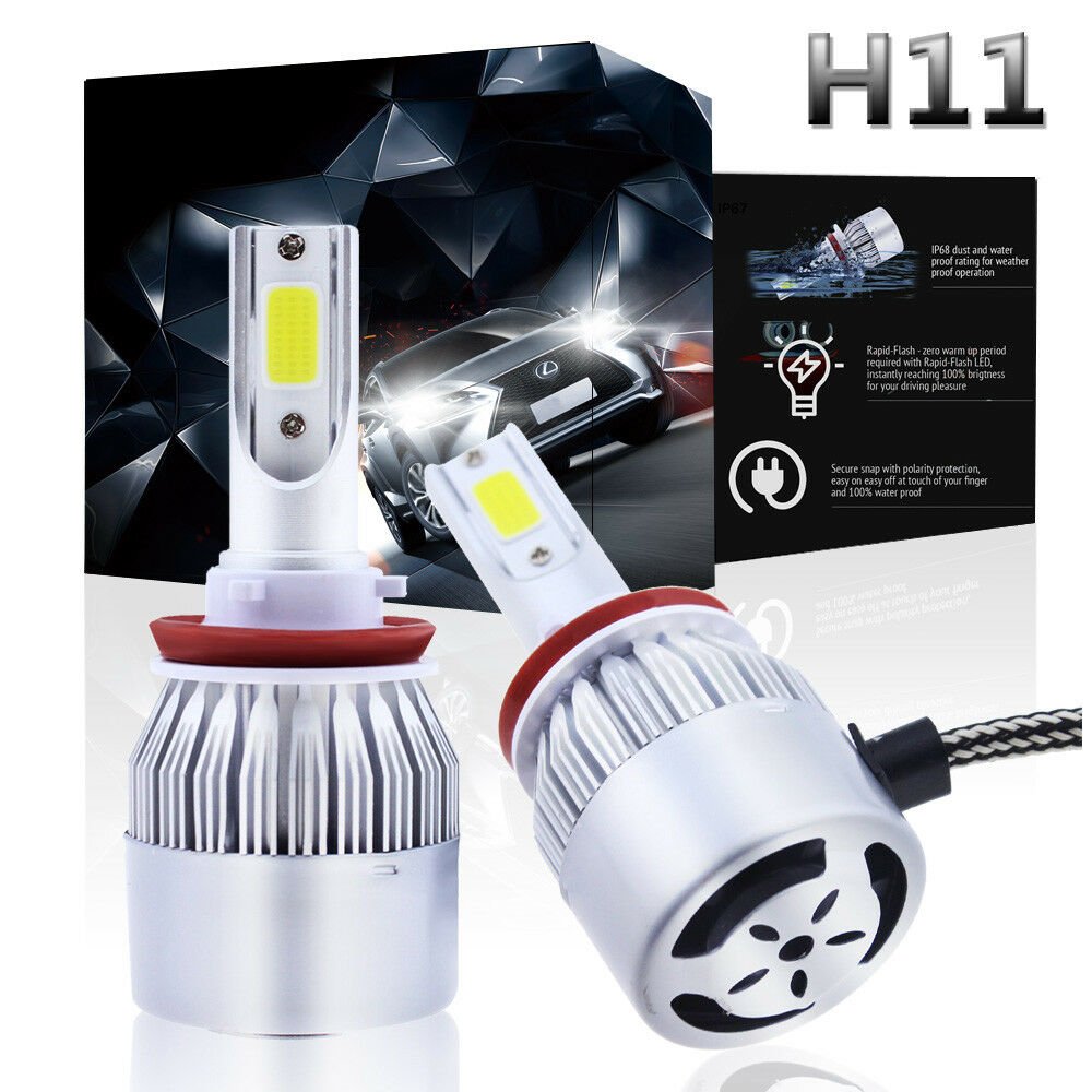Pair 1300W H8/H9/H11 LED Headlight Vehicle Car Hi Lo Beam Bulb Kit 6000k White