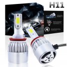 Pair 1300W H8/H9/H11 LED Headlight Vehicle Car Hi Lo Beam Bulb Kit 6000k White