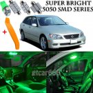 13 x Ultra Green Interior LED Lights Kit + TOOL For 2001 - 2005 Lexus IS300