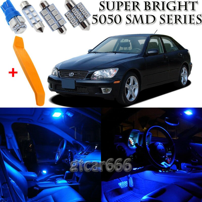 13 x Ultra Blue Interior LED Lights Kit + TOOL For 2001 - 2005 Lexus IS300