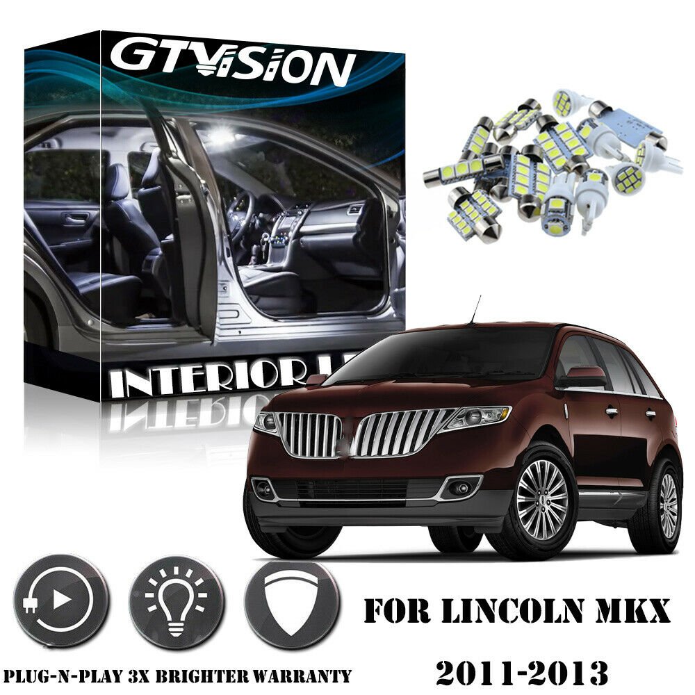 8pcs Bright White Kit LED Interior Car Lights For Lincoln MKX 2011-2013 Interior