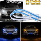 30CM Flexible Switchback LED Knight Rider Strip Light Sequential DRL Blue Amber