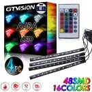 48 LED Remote Control Colorful RGB Car Interior Floor Atmosphere Light Strip USB