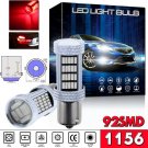 2x BA15S P21W Led Red Front Rear Turn Signal Light 92SMD 4014 Chips Tail Lights