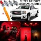 10 x Ultra Red Interior LED Lights Kit + TOOL For 2007 - 2014 GMC Sierra