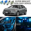 9pcs Ice Blue LED Interior Lights Bulb Package Kit For Dodge Dart 2013-2015