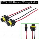 2Pcs H11 H8 Female Adapter Wiring Harness Sockets Wire For Headlights Fog Light