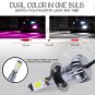 H7 Upgrade LED Fog Light Bulbs Dual Color Still / Flash Mode White + Pink Purle