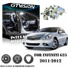11Pcs White LED Interior Light Package For Infiniti G25 + PRY TOOL 2011 - 2012