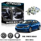 11x Super Bright White Kit LED Interior Car Lights for 11-15 Forte Sedan & Koup