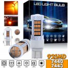2x Amber Yellow 7443 T20 7440 92-4014SMD For Daytime Running Light DRL LED Bulbs