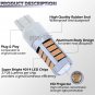 2x Amber Yellow 7443 T20 7440 92-4014SMD For Daytime Running Light DRL LED Bulbs
