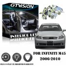10Pcs White LED Light Bulb Interior Package Kit for 2006-2010 Infiniti M35 M45
