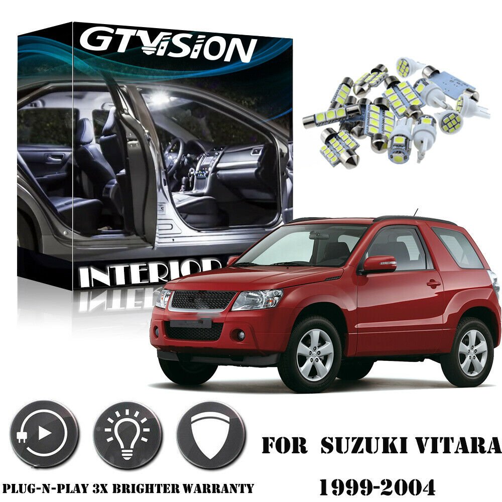Super Bright White LED Lights Interior Package Kit For 1999-2004 Suzuki Vitara