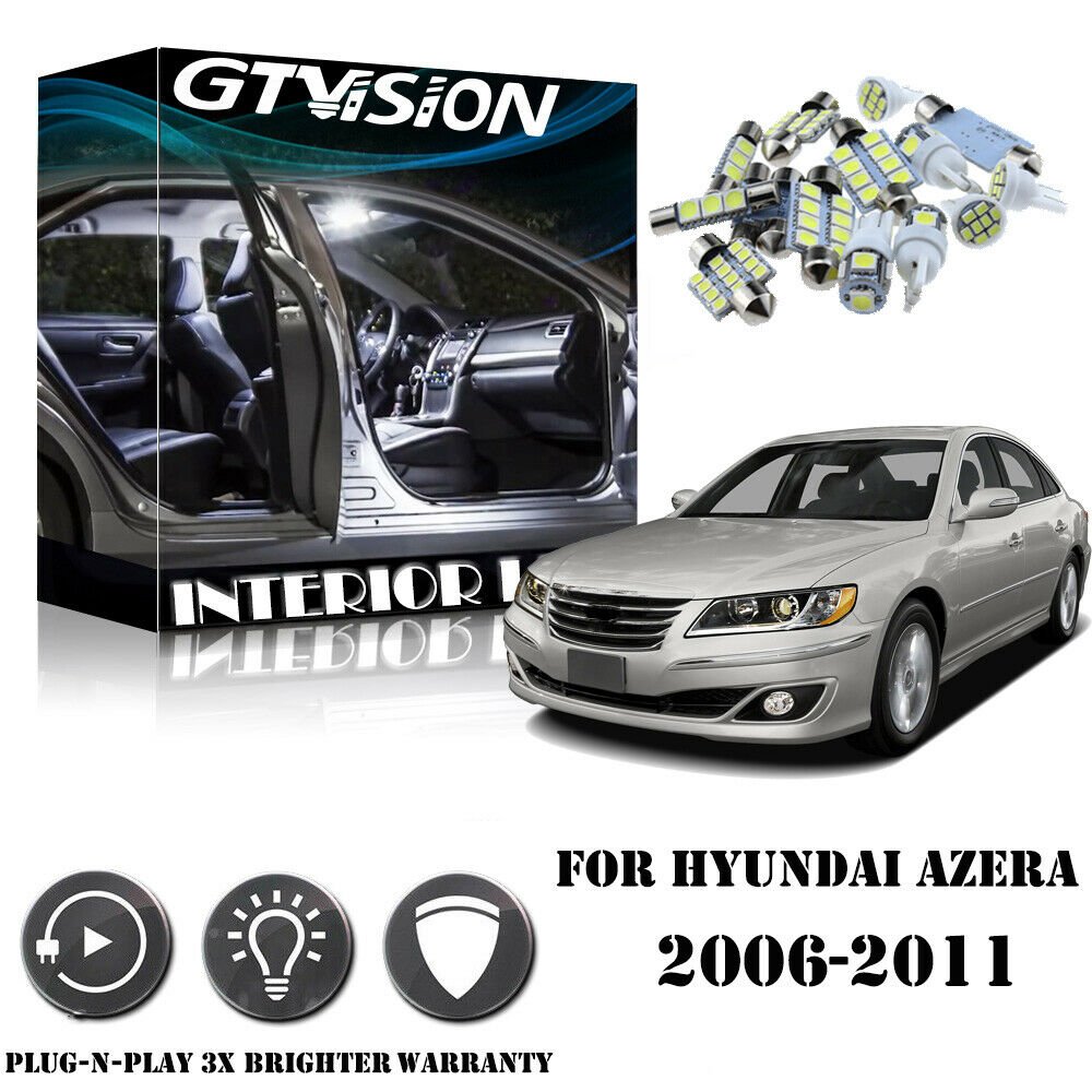 10Pcs Super White 6K LED Light Interior Package Deal For 2006-2011 Hyundai Azera