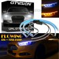 12" 60CM Flexible Super Slim LED Light Strip Switchback Turn Signal Blue Yellow