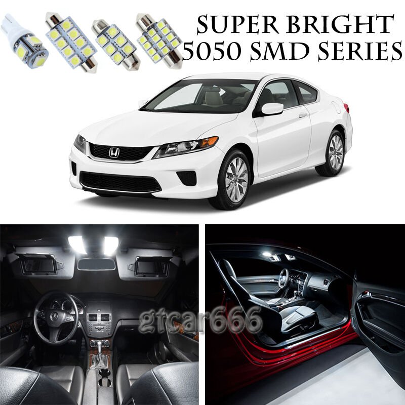 5050 SMD White LED Interior Lights Package Kit For 2013-2017 Honda Accord 12pcs