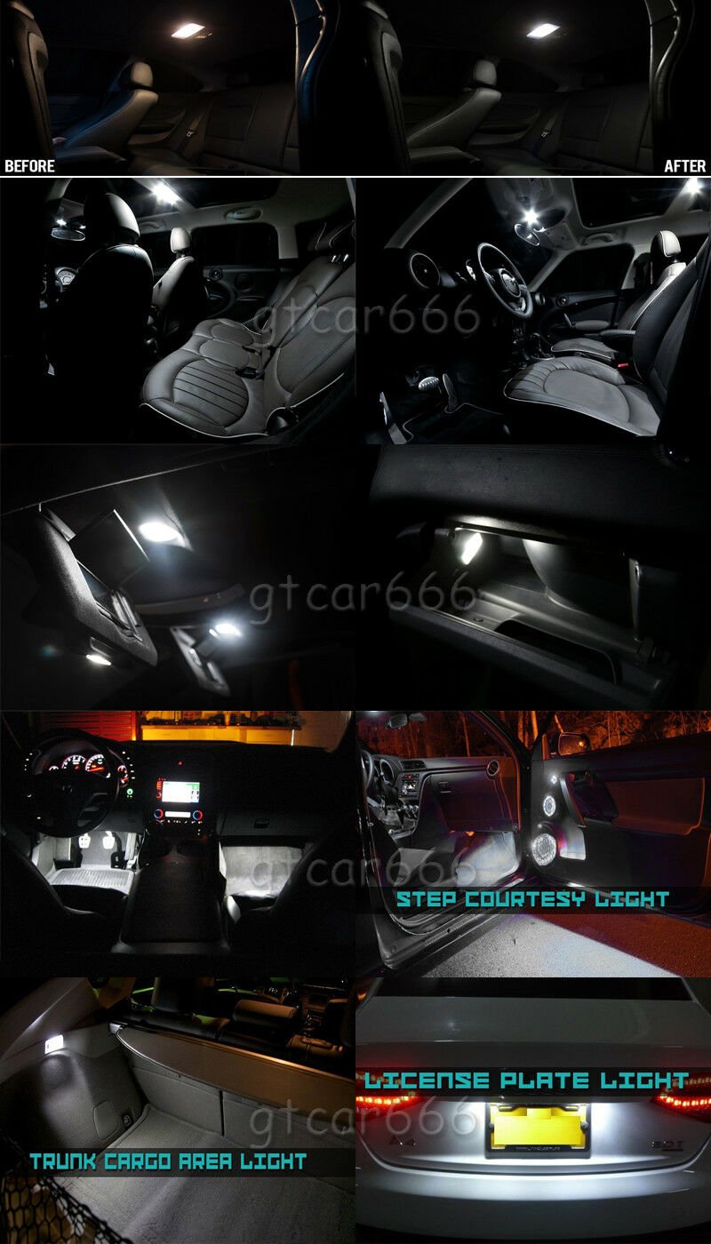 5050 SMD White LED Interior Lights Package Kit For 2003-2012 Honda ...