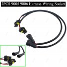 2pcs 9005 9006 Adapter Headlights Fog Light Plug Connector Wiring Harness Socket