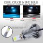2x H3 LED DRL Fog Driving Light Bulbs Dual Color Strobe Flash White + Ice Blue