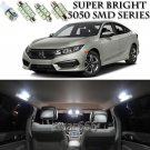 8X Xenon SMD White LED Interior Light Package Kit For Honda Civic 2013-2016