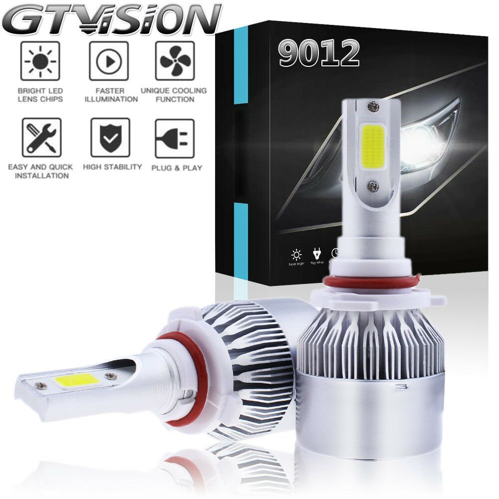 9012 LED Headlight Bulb Conversion Kit High Low Beam 1300W 195000LM Xenon White
