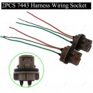 2x Wedge Plug Sockets Harness Wire 7443 T20 7440 Signal Brake Bulb Light Decoder